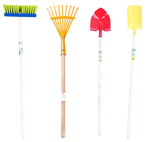 Gartenwerkzeug-Set aus Holz und Metall, Rechen, Schaufel, Spaten und Besen, ab 3 Jahren Gartenwerkzeug-Set aus Holz und Metall, Rechen, Schaufel, Spaten und Besen, ab 3 Jahren von Mediablue