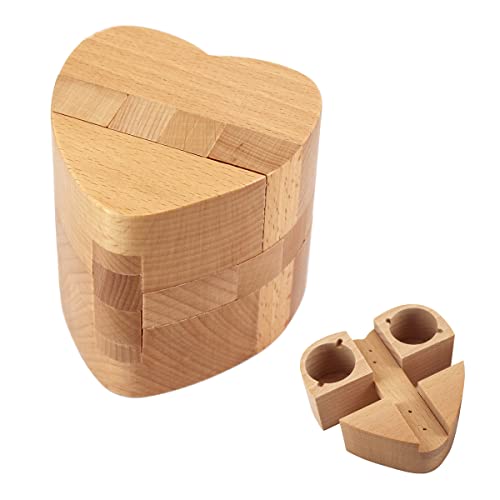 Hölzerne Zauberkiste, Puzzleboxen mit versteckten Fächern für Erwachsene, Kinder, Teenager, intelligente Rätsel, Ring, Halskette, Herz, Hülle, Überraschung, geheimes Geschenk für Freundin Hölzerne Zauberkiste, Puzzleboxen mit versteckten Fächern für Erwachsene, Kinder, Teenager, intelligente Rätsel, Ring, Halskette, Herz, Hülle, Überraschung, geheimes Geschenk für Freundin von Medifier