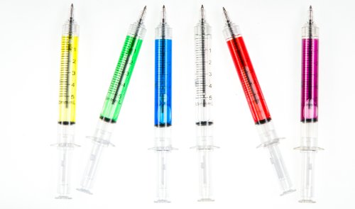 Medinc Packung Von 6 Mischfarbe Spritzen Stiften Mit Schwarzer Tinte Großer Krankenschwester Neuheits Stift Stationär Satz Oder Arzt Medizinstudent von Medinc