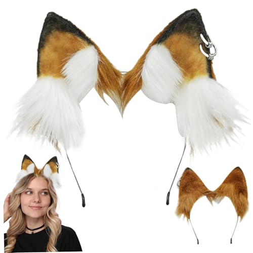 Faux Pel Fox Wolf Ohr Stirnband, Fuchsohr, 8,7 x 7,5 Zoll weiche pelzige Ohren, tragbare Kunstfell -Therian -Ohren, einstellbare Wolfskatze -Ohren -Stirnband für Party Cosplay -Kostümzubehör, Kamelwe Faux Pel Fox Wolf Ohr Stirnband, Fuchsohr, 8,7 x 7,5 Zoll weiche pelzige Ohren, tragbare Kunstfell -Therian -Ohren, einstellbare Wolfskatze -Ohren -Stirnband für Party Cosplay -Kostümzubehör, Kamelwe von Mednkoku