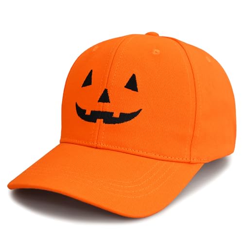 Halloween Hut Spaß & einzigartiges Kürbis Lächeln Baseballhut Verstellbar Unisex Stickerde für Frauen Männer von Mednkoku