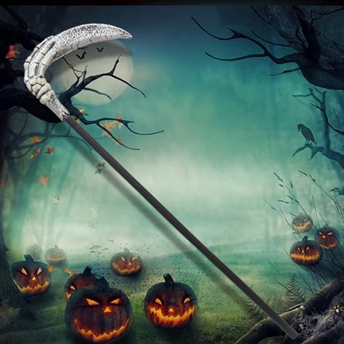 Mednkoku 1pc Halloween Kostüme Teufel Sichel Fork Tricky Toy Halloween Requisiten abnehmbares Party -Cosplay -Accessoire für Kinder und Erwachsene (Sichel), Grim Reaper Kostüm von Mednkoku