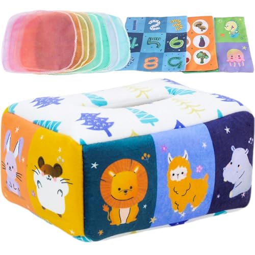 Mednkoku Baby Tissue Box Spielzeug, themenbezogene pädagogische Montessori -Sensorikspielzeug mit 8 -pcs Mednkoku Baby Tissue Box Spielzeug, themenbezogene pädagogische Montessori -Sensorikspielzeug mit 8 -pcs von Mednkoku