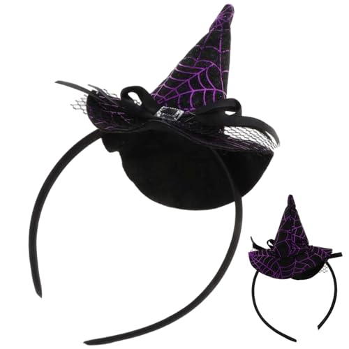 Mednkoku Halloween Stirnbänder Spinnen Witch Hüte Stirnbandzubehör Party Charaktere Cosplay -Kostümzubehör, Hexenstirnband von Mednkoku