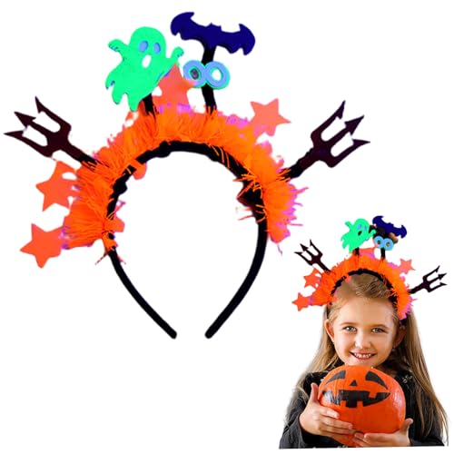 Mednkoku Halloween Stirnband, fluoreszierende Ghost Trident Haarschleife, elastische Halloween -Haarzubehör für Cosplay und Foto -Requisite, Kostüme für Frauen von Mednkoku