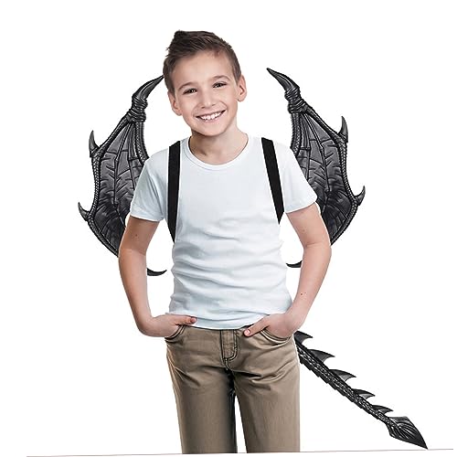 Mednkoku Kids Halloween Dragon Set Gesichtsbezüge Schwanz Cosplay Kostüm Foto Requisiten Schwarze 2pcs, Dragon Tail Mednkoku Kids Halloween Dragon Set Gesichtsbezüge Schwanz Cosplay Kostüm Foto Requisiten Schwarze 2pcs, Dragon Tail von Mednkoku