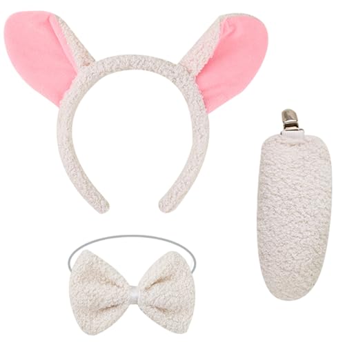 Mednkoku Schafohren, Schafkostümzubehör Set niedliche Ohren Stirnband Bowtie und Schwanz, lustiges Lammkostüm Zubehör für Cosplay -Party -Themen -Party Geburtstage Mednkoku Schafohren, Schafkostümzubehör Set niedliche Ohren Stirnband Bowtie und Schwanz, lustiges Lammkostüm Zubehör für Cosplay -Party -Themen -Party Geburtstage von Mednkoku