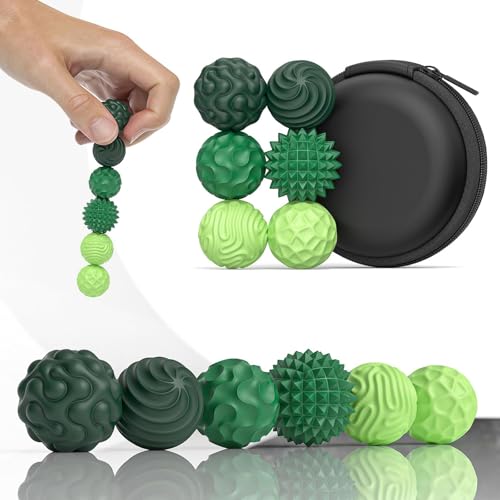 MeeQee Magnetische Fidget Toys, Magnetische Stress Bälle mit Silikonhülle, Magnetkugeln Stressball Silikon Sensorik Spielzeug für Angst, Anti-Stress Fidget Toys für Kinder und Erwachsene ADHS (Grün6) MeeQee Magnetische Fidget Toys, Magnetische Stress Bälle mit Silikonhülle, Magnetkugeln Stressball Silikon Sensorik Spielzeug für Angst, Anti-Stress Fidget Toys für Kinder und Erwachsene ADHS (Grün6) von MeeQee