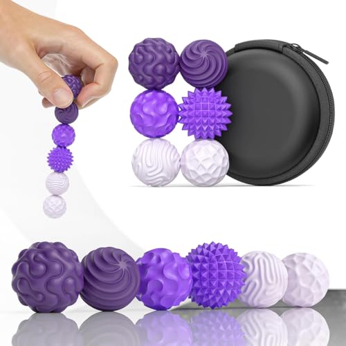 MeeQee Magnetische Fidget Toys, Magnetische Stress Bälle mit Silikonhülle, Magnetkugeln Stressball Silikon Sensorik Spielzeug für Angst, Anti-Stress Fidget Toys für Kinder und Erwachsene ADHS (Lila6) MeeQee Magnetische Fidget Toys, Magnetische Stress Bälle mit Silikonhülle, Magnetkugeln Stressball Silikon Sensorik Spielzeug für Angst, Anti-Stress Fidget Toys für Kinder und Erwachsene ADHS (Lila6) von MeeQee