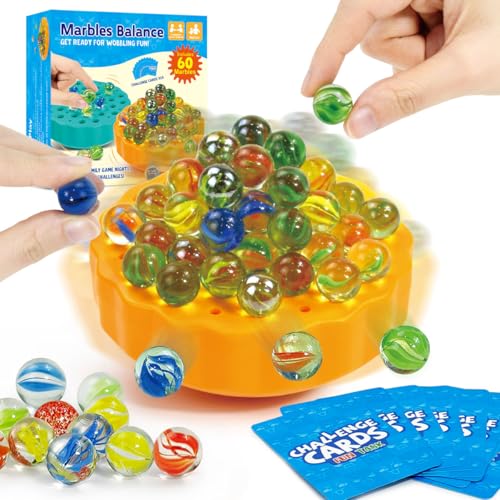 Murmel-Balance-Spiel für Kinder, 60 bunte Murmeln und 15 Herausforderungskarten, lustige Familien-Brettspiele für Kinder und Erwachsene, Weihnachtsgeschenk, Spiel für Teenager, Geburtstag Murmel-Balance-Spiel für Kinder, 60 bunte Murmeln und 15 Herausforderungskarten, lustige Familien-Brettspiele für Kinder und Erwachsene, Weihnachtsgeschenk, Spiel für Teenager, Geburtstag von Meemazi
