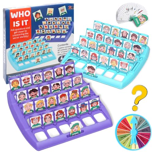 Wer ist es Spiel, Ratespiel für 2 Spieler, Wer Bin ich Spiel, Guess Who Whats Their Name, Lustiges Ostergeschenk für die ganze Familie, Reisespiel für Erwachsene und Kinder ab 6 Jahren von Meenewching