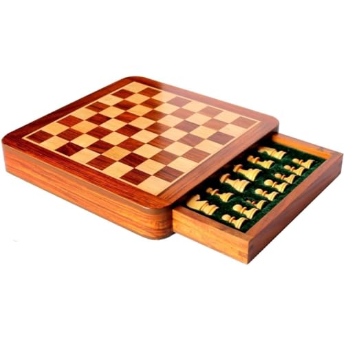 Kalindri Sports Holz Drawer Chess Magnetic Handcrafted and Travel Friendly 12 Zoll von Meerut Sports