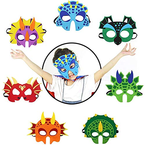 Dinosaurier Masken,Dino Masken 7 Stück Dinosaurier Filz Cosplay Party Masken Halbmasken Halbe Augenmasken fur Kinder Party Taschen Fullstoffe Dinosaurier Masken,Dino Masken 7 Stück Dinosaurier Filz Cosplay Party Masken Halbmasken Halbe Augenmasken fur Kinder Party Taschen Fullstoffe von Meet-shop