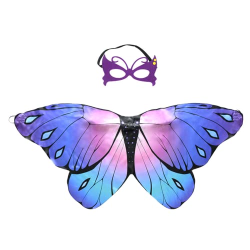 Meet-shop Schmetterling Cape und Maske,Kinder Flügel Kostüm Schmetterling Party Kinder-Karnevalskostüme für Cosplay Halloween Fasching Karneval, Lila Meet-shop Schmetterling Cape und Maske,Kinder Flügel Kostüm Schmetterling Party Kinder-Karnevalskostüme für Cosplay Halloween Fasching Karneval, Lila von Meet-shop