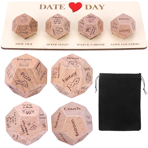 Meetory 4 Stück Date Night Würfel Set, Romantisches Date Night Würfelspiel für Paare, Entscheidungswürfe, Geburtstage, Valentine's Day, Wedding, einzigartiges Geschenk für Sie und Ihn Meetory 4 Stück Date Night Würfel Set, Romantisches Date Night Würfelspiel für Paare, Entscheidungswürfe, Geburtstage, Valentine's Day, Wedding, einzigartiges Geschenk für Sie und Ihn von Meetory
