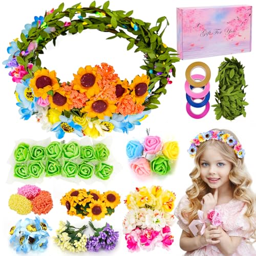 Meetory DIY Blumenkranz Bastelset - Blumenkranz Haare Deko Blume Krone Stirnband für Kinder Blumegirlande Haarschmuck für Geburtstage Hochzeiten Feiern Handgemachtes Personalisierbares Geschenk Meetory DIY Blumenkranz Bastelset - Blumenkranz Haare Deko Blume Krone Stirnband für Kinder Blumegirlande Haarschmuck für Geburtstage Hochzeiten Feiern Handgemachtes Personalisierbares Geschenk von Meetory