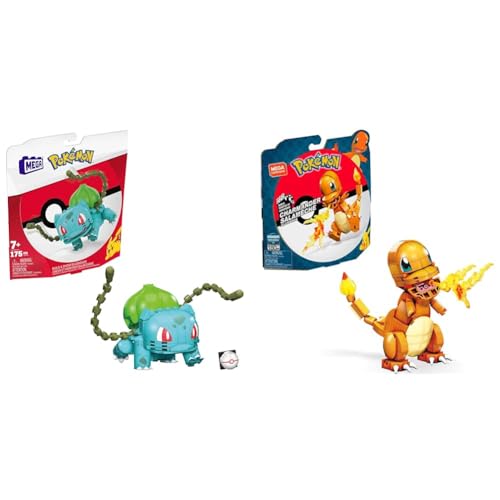 MEGA POKÉMON Bisasam - Bauset mit beweglicher Figur und Kampfeffekten & MEGA POKÉMON - detailgetreue und feuerspeiende Glumanda-Figur zum Zusammenbauen, Bauspielzeug für Kinder ab 6 Jahren, GKY96 MEGA POKÉMON Bisasam - Bauset mit beweglicher Figur und Kampfeffekten & MEGA POKÉMON - detailgetreue und feuerspeiende Glumanda-Figur zum Zusammenbauen, Bauspielzeug für Kinder ab 6 Jahren, GKY96 von Mega Brands