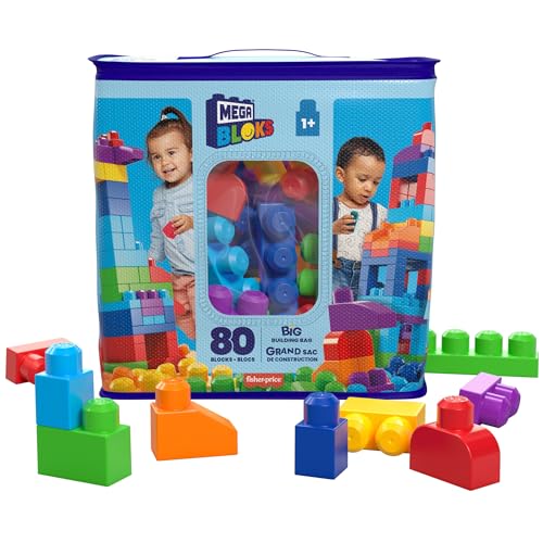 MEGA Bloks DCH63 - Bausteinebeutel - groß 80 Teile, bunt, Spielzeug ab 1 Jahr von MEGA