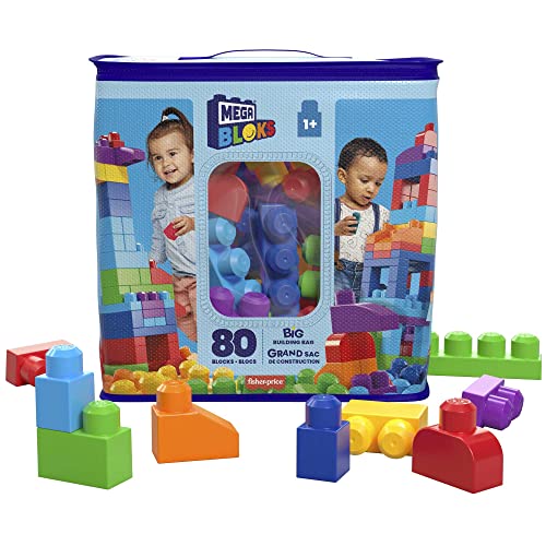 MEGA Bloks DCH63 - Bausteinebeutel - groß 80 Teile, bunt, Spielzeug ab 1 Jahr von MEGA