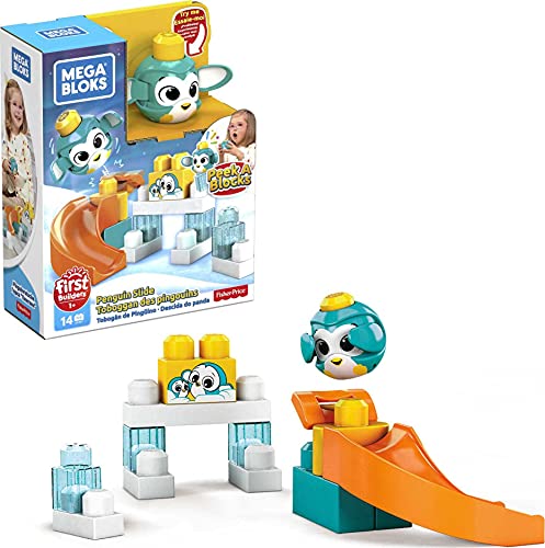 Mega Bloks GKX67 - Guck-Guck Pinguin-Rutsche Südpol Spielset (14 Teile) von MEGA