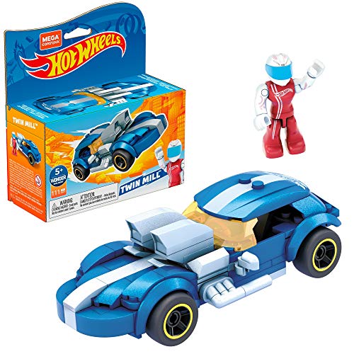 Mega Construx GVM31 - Hot Wheels Twin Mill Bauset mit 111 Bausteinen, 1 bewegliche Mikro-Actionfigur im Rennanzug, Spielzeug ab 5 Jahren von Mega Brands