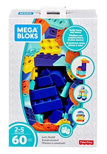 MEGA Bloks FLY43 Building Basics Let's Build Medium Box 60 Bausteine Teile, Spielzeug ab 12 Monaten von Mega Brands