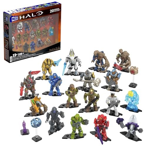 MEGA Halo Actionfiguren Bauspielzeug-Set, Actionfiguren-Set mit 339 Teilen, aufstellbar und beweglich, ca. 5 cm groß, für Kinder oder Erwachsene Sammler, HXL07, [Mehrfarbig] von Mega Brands