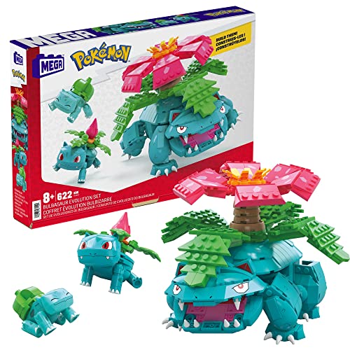 MEGA Pokémon Action Figur Building Toys, Bulbasaur Evolution Set mit 622 Teilen, 3 poseable Characters, Bulbasaur und Venusaur, für Kinder MEGA Pokémon Action Figur Building Toys, Bulbasaur Evolution Set mit 622 Teilen, 3 poseable Characters, Bulbasaur und Venusaur, für Kinder von Mega Brands