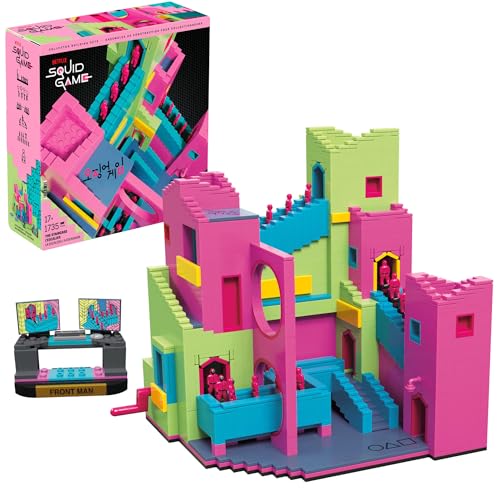 MEGA Squid Game Actionfigur Bauspielzeug Das Treppenhaus mit 1707 Teilen, bewegliche Figur, für Sammler, HYL45 von Mega Brands