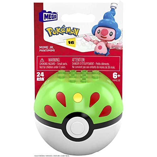 Mega Construx Pokemon Poke Ball und Figur Mime Jr. zum Bauen, Bausteine, 24-teilig, für Kinder ab 6 Jahren, HHL19 Mega Construx Pokemon Poke Ball und Figur Mime Jr. zum Bauen, Bausteine, 24-teilig, für Kinder ab 6 Jahren, HHL19 von Mega Brands