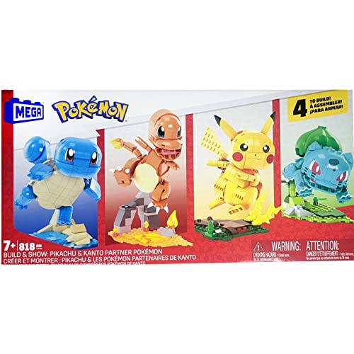 Pokémon Mega Construx Quad-Set Pikachu, Bulbasaur und Squirtle, 818 Teile von Mega Brands