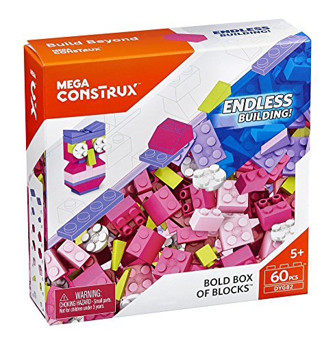 Mega Bloks Construx DYG82 Bold Box of Building Construction Bricks Pink 60pc von Mega Construx