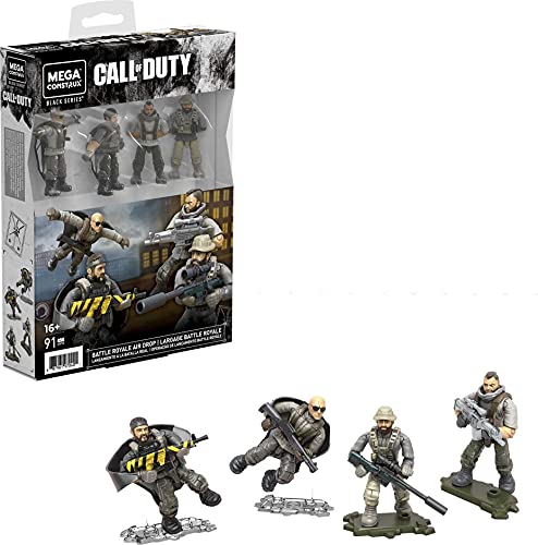 Mega Construx Black Series – GYF92 – Call of Duty Largage Battle Royale – Pack 4 Mini-Figuren mit Gelenken + Zubehör von Mega Brands