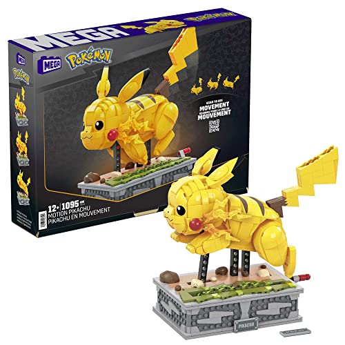 Mega Pokémon Figuren, Motion Pikachu Figur zum Zusammenbauen, 1.095 Teile, beweglich, kompatibel mit allen Bausets von Mega Pokémon, Pokémon Spielzeug, Spielzeug ab 12 Jahre, HGC23 von MEGA Pokémon