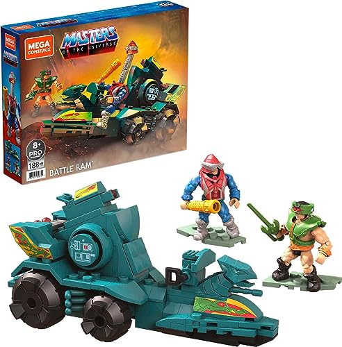 MEGA Construx GWY75 - Masters of the Universe Battle Ram und Sky Sled Kampffahrzeug Bauset, Bauspielzeug für Kinder, ab 8 Jahren von MEGA