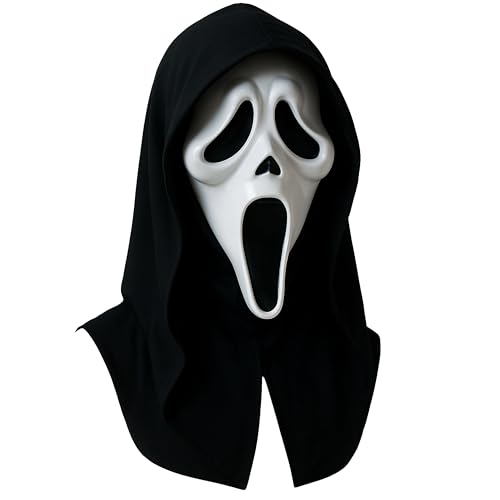 Mega_Jumble Erwachsene Geist Gesichtsmaske für Halloween Horror Scream Movie Masken Spukhäuser Screamer Ghostface Maske Verkleidung Kostüm Zubehör von Mega_Jumble