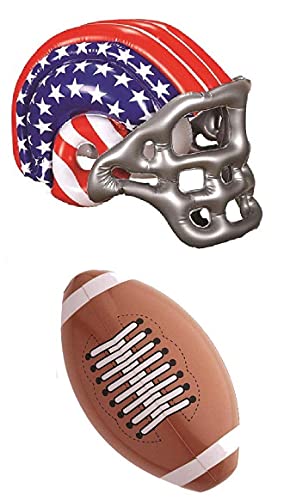 Mega_JumbleSale® Aufblasbarer American Helm, Football, USA Rugby Blow Up Kostüm Set von Mega_JumbleSale