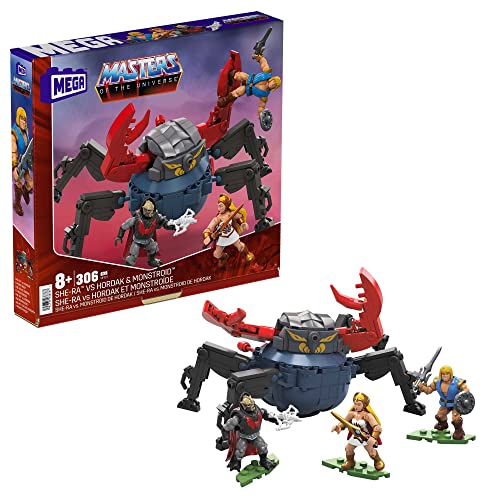 MEGA HFF27 - Mega Construx Masters of The Universe She-Ra vs Hordak & Monstroid Angriff Fahrzeug Baukasten, Bauspielzeug für Kinder, tolles Spielzeug Geschenk ab 8 Jahren von Mega Brands