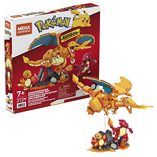 MEGA HFG06 - Mega Construx Pokémon Glumanda Evolutionsset, Konstruktionsspielzeug, Spielzeug ab 7 Jahren von Mega Brands