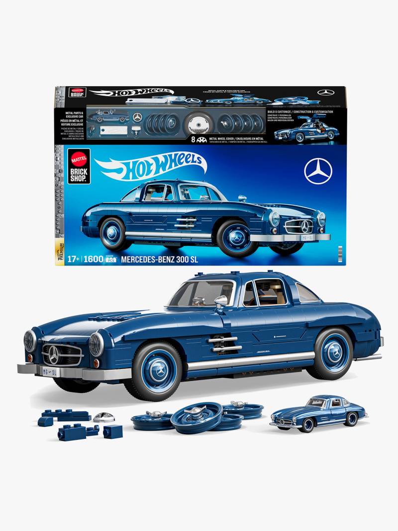 Mattel Brick Shop Hot Wheels Premium Series Bausatz Mercedes-Benz 300 SL 1600 Teile von Mega