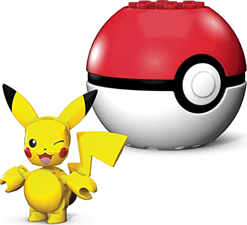 Mega Construx GKY69 - Pokemon Pikachu Bauset mit Pokeball, 16 Bausteinen, Spielzeug ab 6 Jahren von MEGA