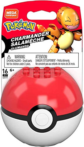 Mega Construx GKY71 - Pokemon Glumanda Bauset mit Pokeball, 16 Bausteinen, Spielzeug ab 6 Jahren von Mega Brands