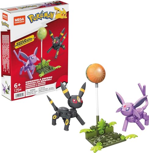 MEGA HGC21 - Mega Construx Pokémon Umbreon & Espeon, Konstruktionsspielzeug, Spielzeug ab 6 Jahren von MEGA