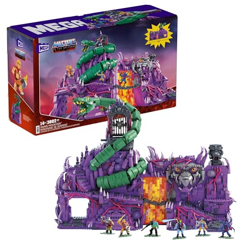 Mega Masters of the Universe - Snake Mountain Bauset mit 3.800 Teilen und 6 beweglichen Mikro Aktionfiguren, Motu, Spielzeug ab 14 Jahre, HHD16 von Mega Brands