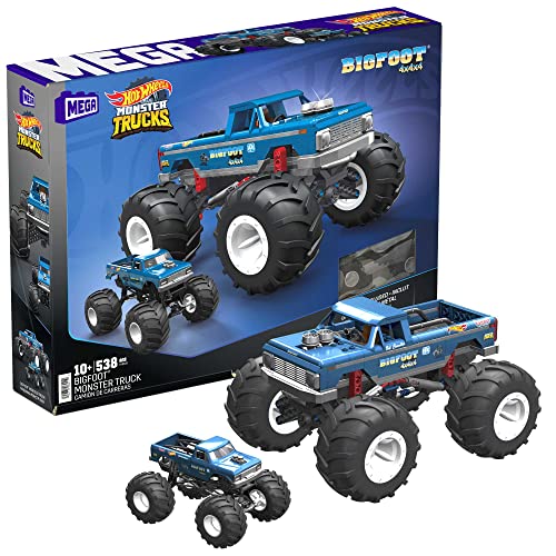 Mega Construx HHD20 - Hot Wheels Bigfoot Monster Truck Bauset mit 538 Teilen im Maßstab 1:18, Konstruktions-Spielzeug für Erwachsene und Kinder ab 10 Jahren von Mega Brands