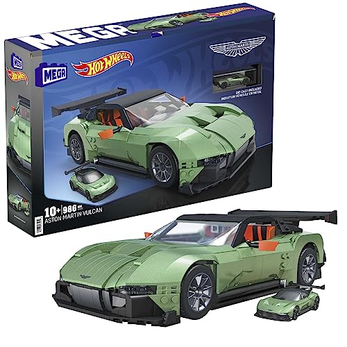 MEGA Hot Wheels Aston Martin Vulcan - Großes Bauspielzeug im Maßstab 1:18 mit 986 Teilen für Fans und Sammler, Die-Cast-Modell für Erwachsene, HMY97 MEGA Hot Wheels Aston Martin Vulcan - Großes Bauspielzeug im Maßstab 1:18 mit 986 Teilen für Fans und Sammler, Die-Cast-Modell für Erwachsene, HMY97 von Mega Brands