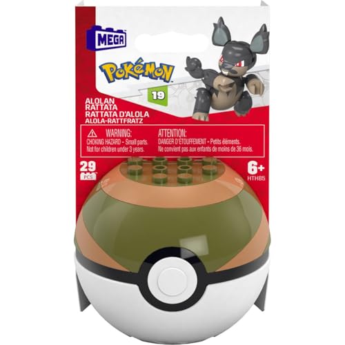 Mega Pokemon - Figur zum Bauen, 5 cm - Alola Rattata Mega Pokemon - Figur zum Bauen, 5 cm - Alola Rattata von Mega Brands