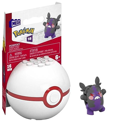 Mega Pokémon – HNT87 – Figur mit Gelenken, zum Bauen, 5 cm + Pokéball – Morpeko von Mega Brands