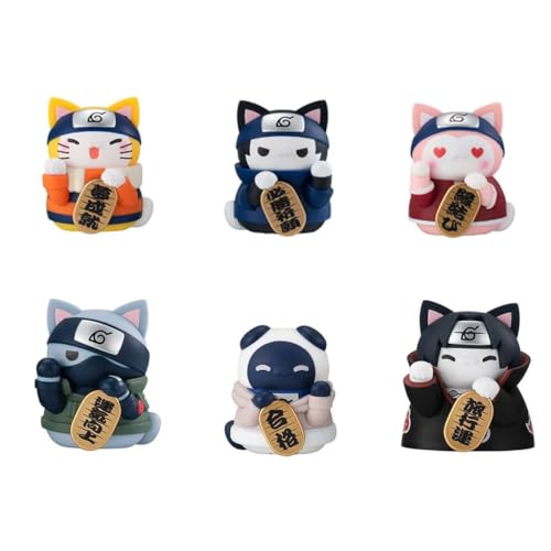 Naruto-Nyaruto! Mega Cat Project Nyaruto! Sammelfiguren Beckoning cat fortune one more time 7 cm Sortiment (6) von MegaHouse