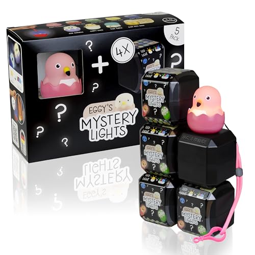 MegaLight Blind Box Mini Nachtlichter für Kinder 5er Pack | Mystery Box | Pinky Flamingo + 4 aus 9 per Zufall | stufenlos dimmbar | mit Anhänger | 4 Verschiedene Lichtfarben | EGGY'S Mystery Lights MegaLight Blind Box Mini Nachtlichter für Kinder 5er Pack | Mystery Box | Pinky Flamingo + 4 aus 9 per Zufall | stufenlos dimmbar | mit Anhänger | 4 Verschiedene Lichtfarben | EGGY'S Mystery Lights von MegaLight